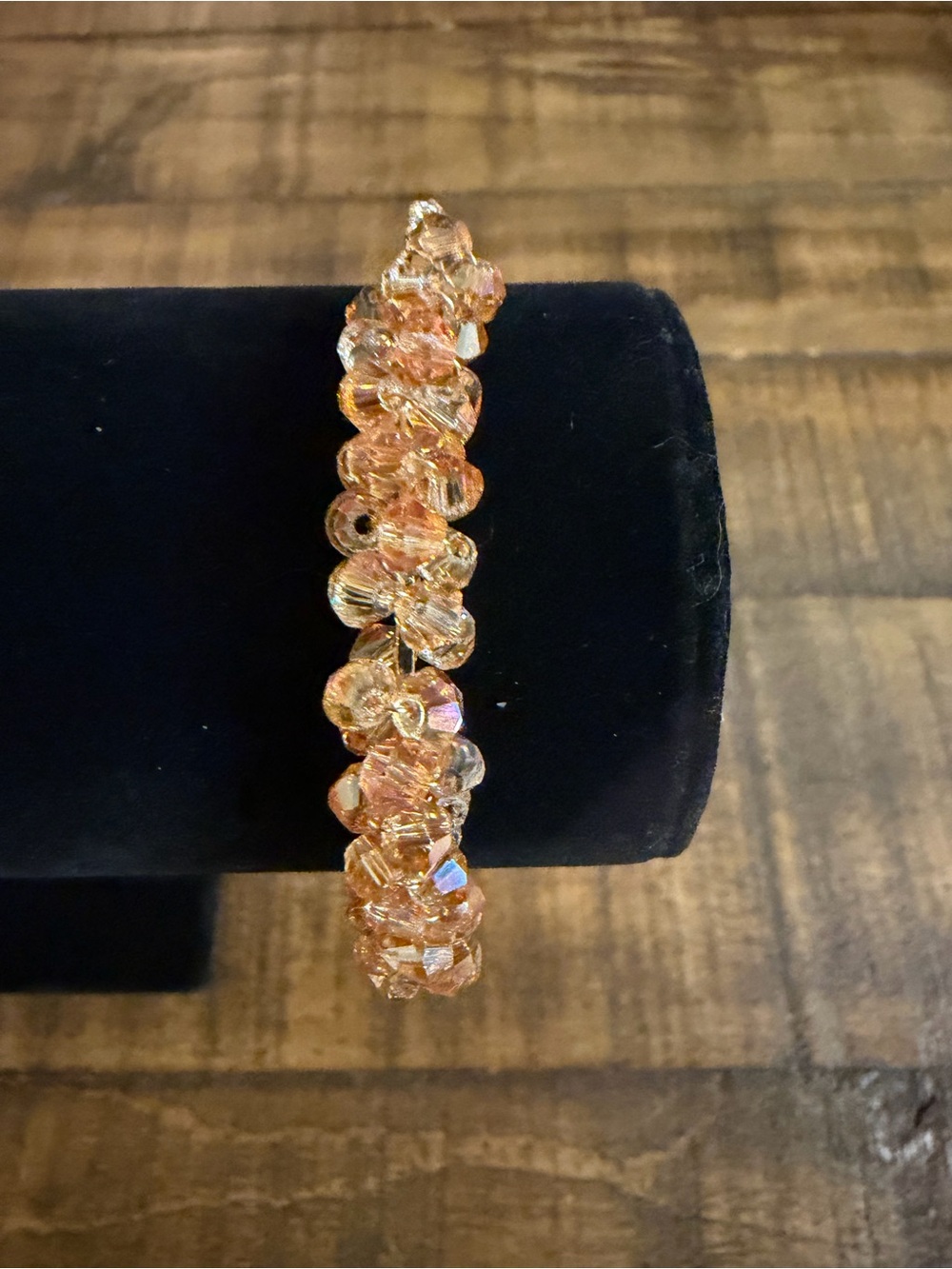paparazzi Peach Crystal Cluster Stretch Bracelet